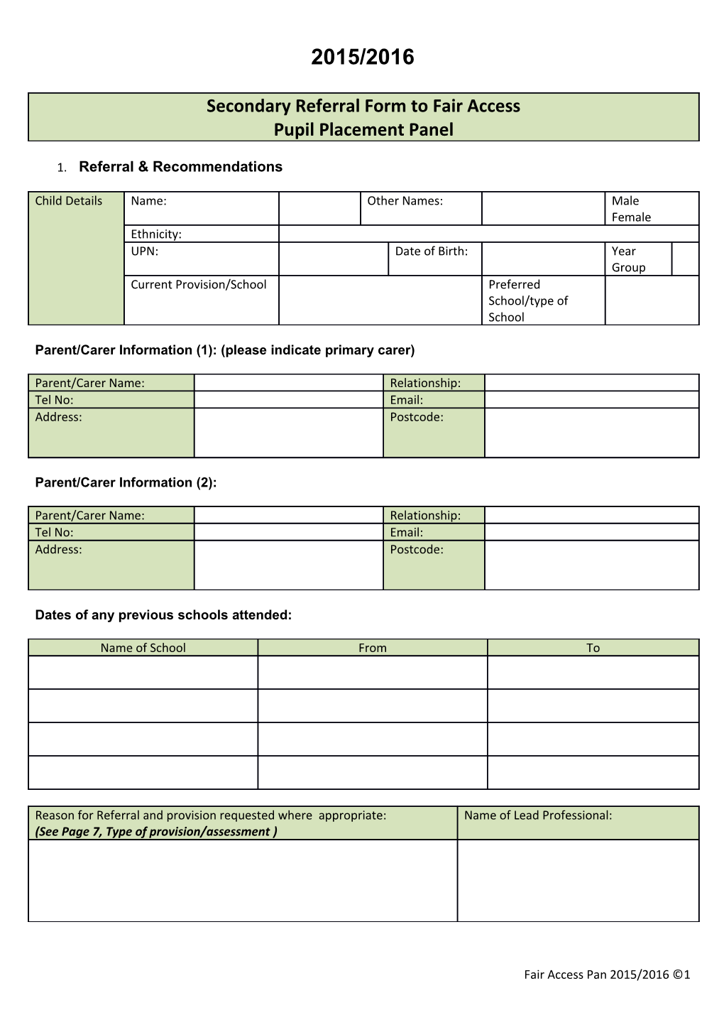 Secondary Referral Form 2015-2016