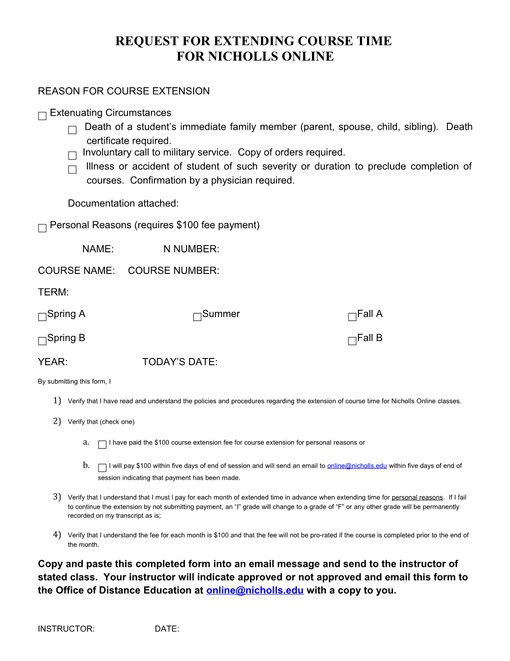 Request for Extending Course Time