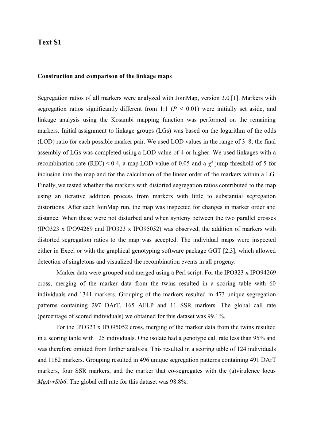 Construction and Comparison of the Linkage Maps