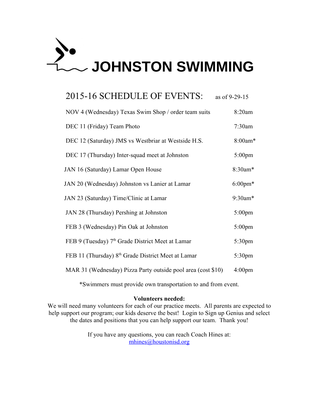 Johnston Swimming and Diving