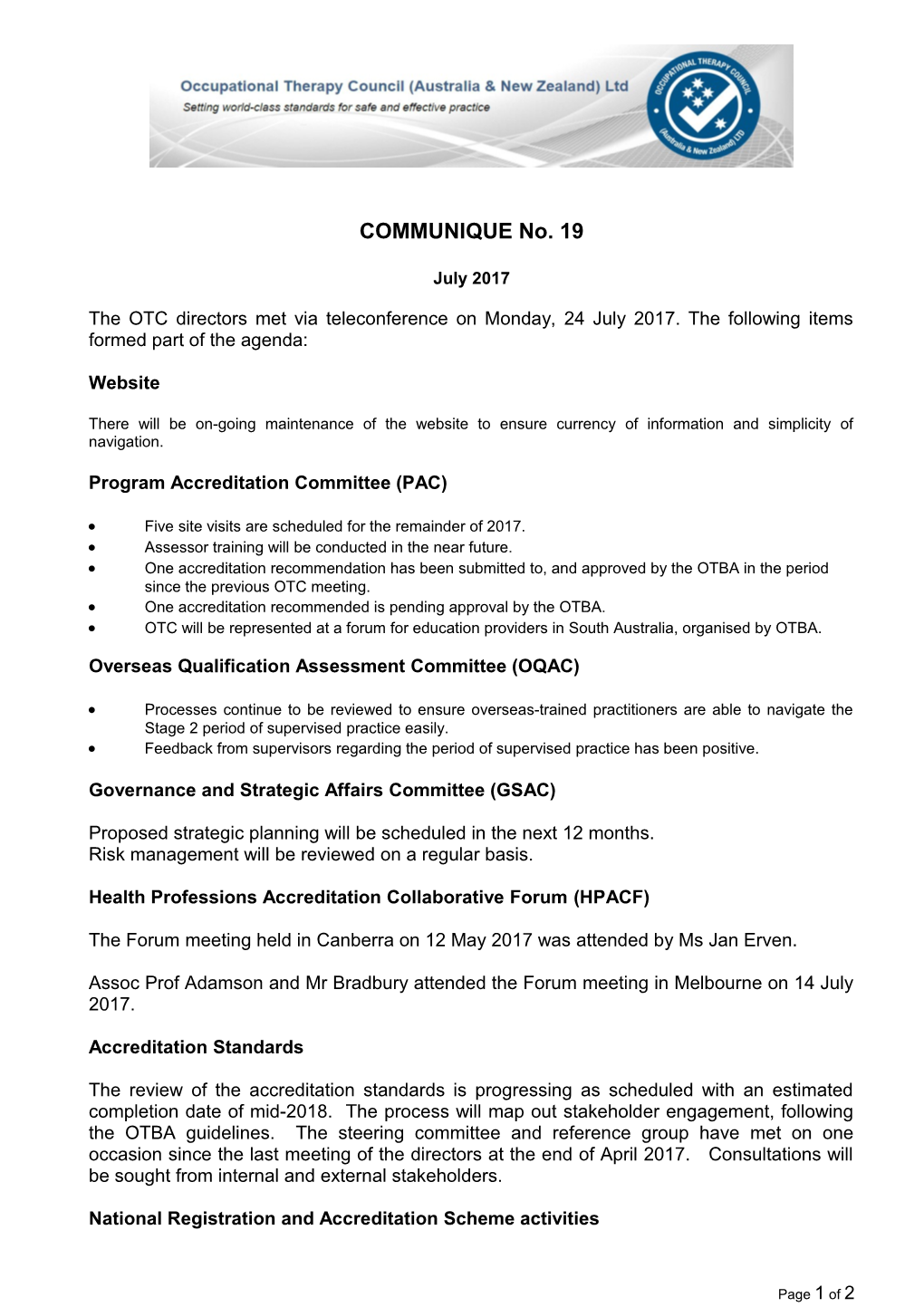 Program Accreditation Committee (PAC)