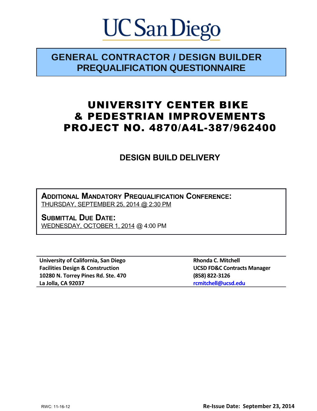 General Contractor / Design Builder Prequalification Questionnaire
