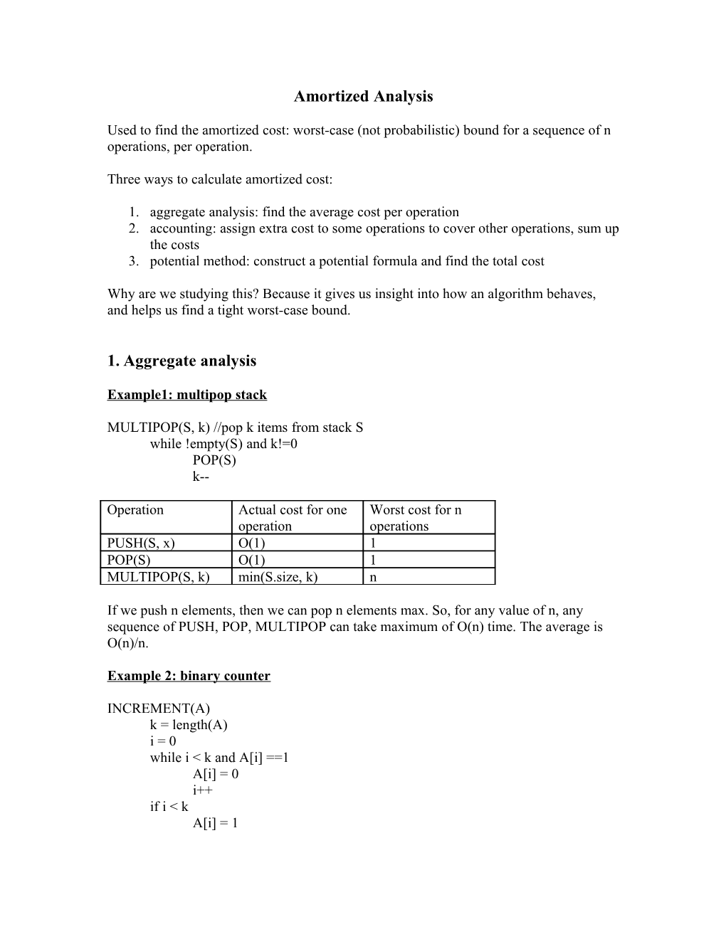 Amortized Analysis