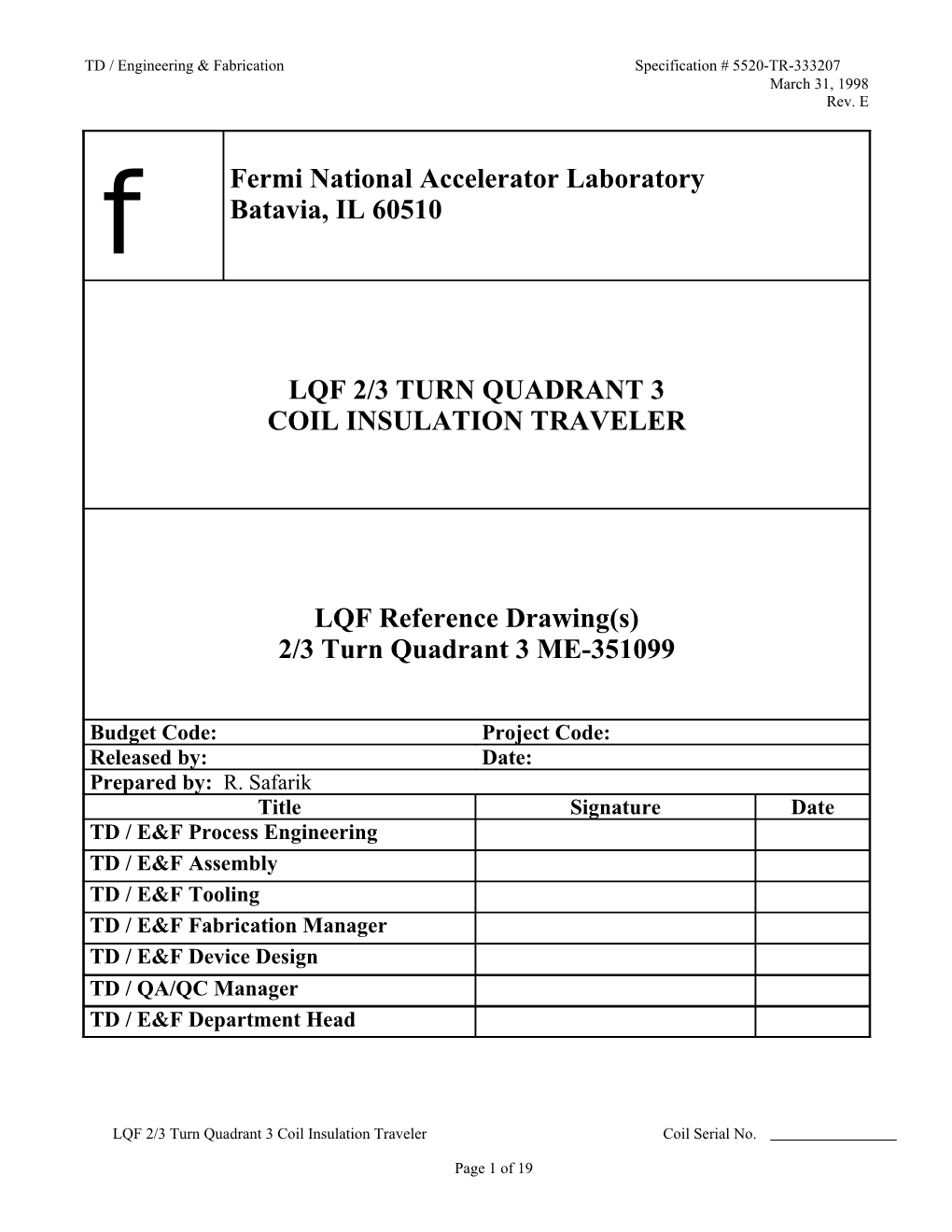 LQF 2/3 Turn Q3 Coil Insul