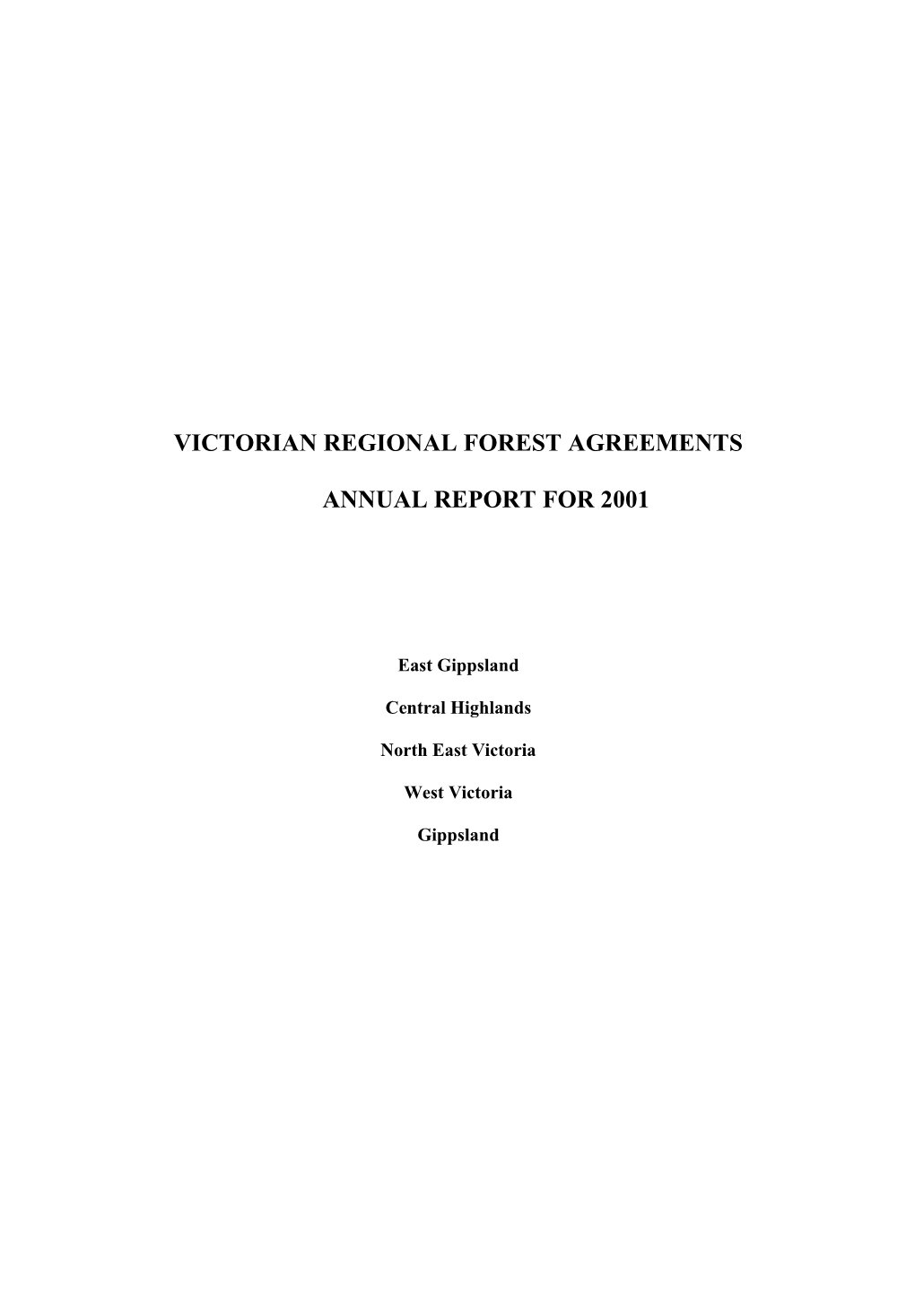 Victorian Regional Forest Agreements