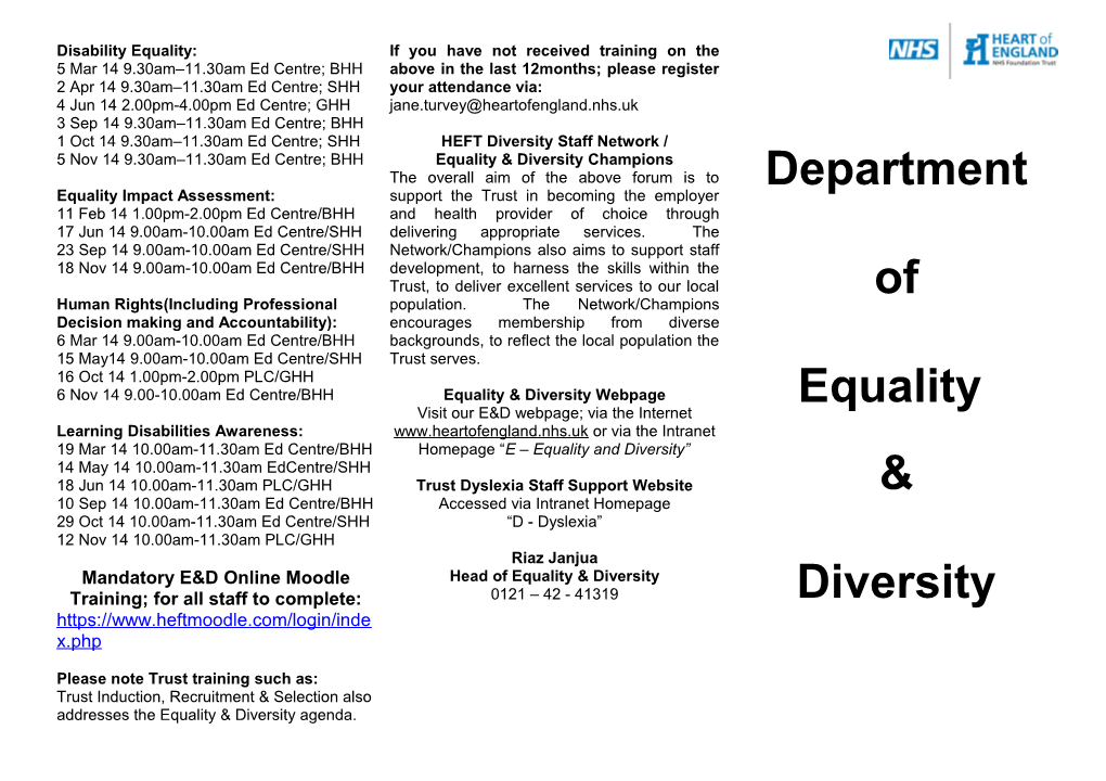 Members for the Heart of England NHS Foundation Trust Black and Minority Ethnic Network