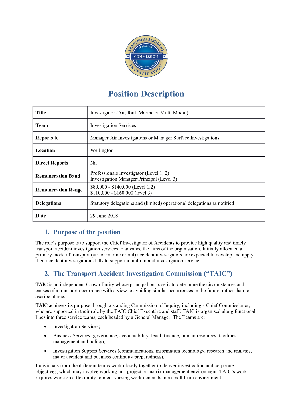 Position Description s102