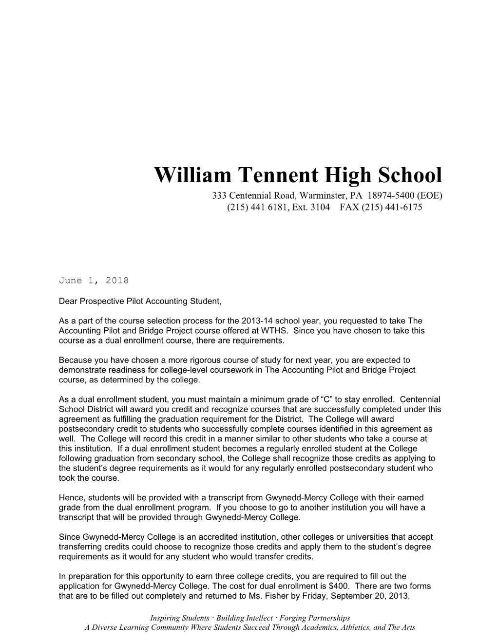 William Tennent High School s1