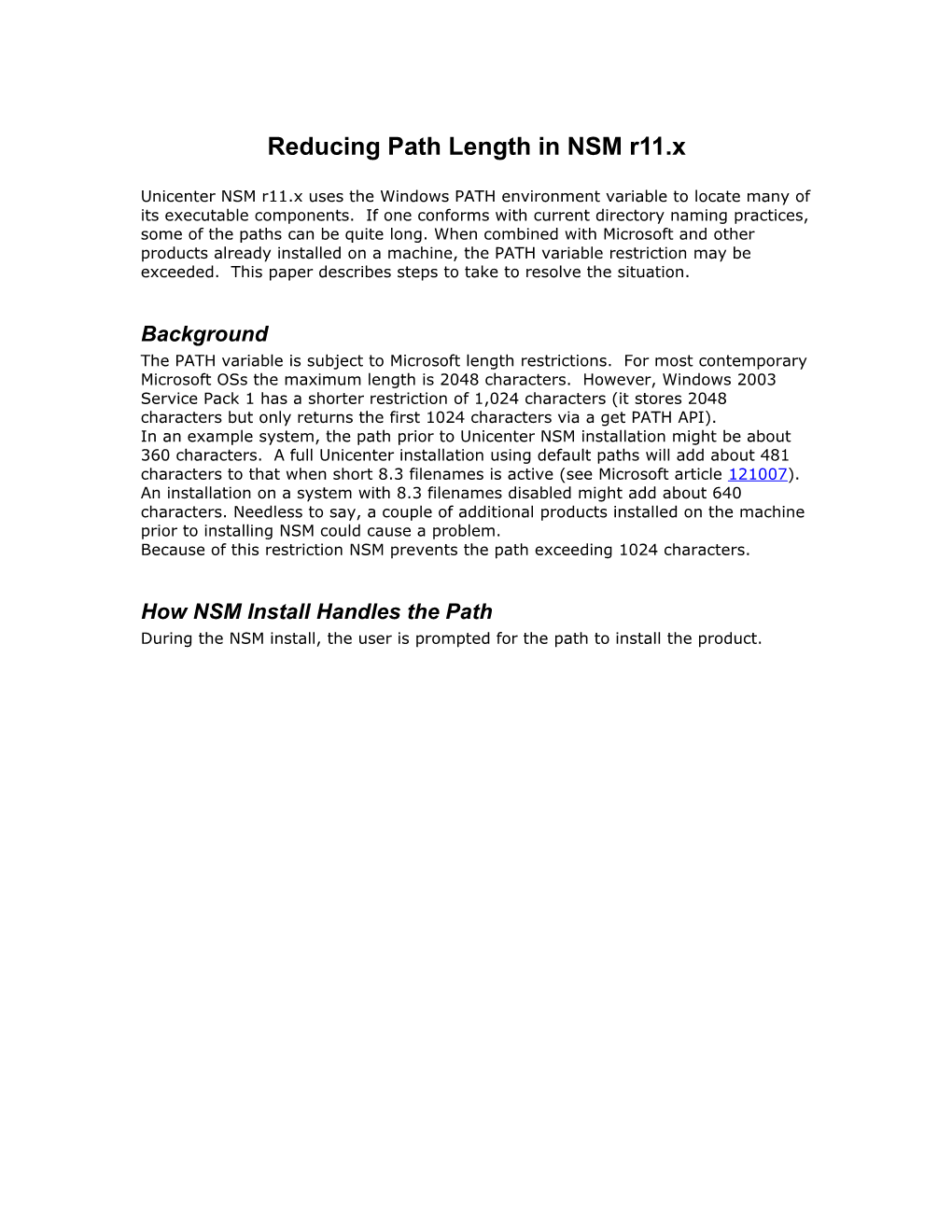 Reducing Path Length in NSM R11.X