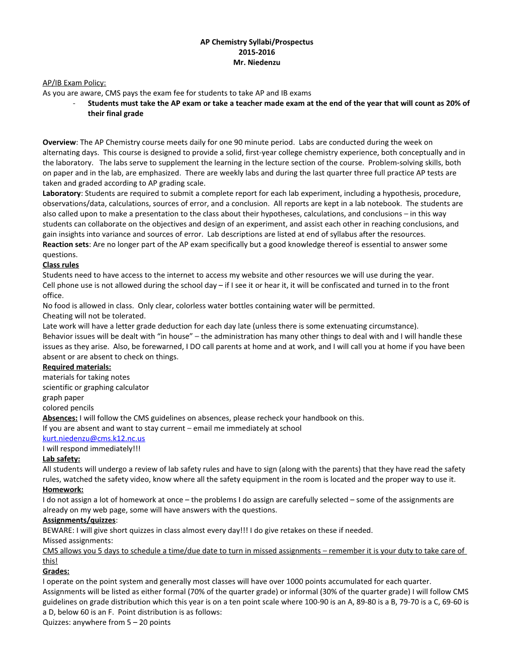 Unit 1: Chemical Fundamentals