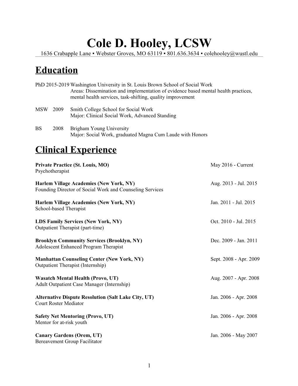 Cole Hooley CV-R