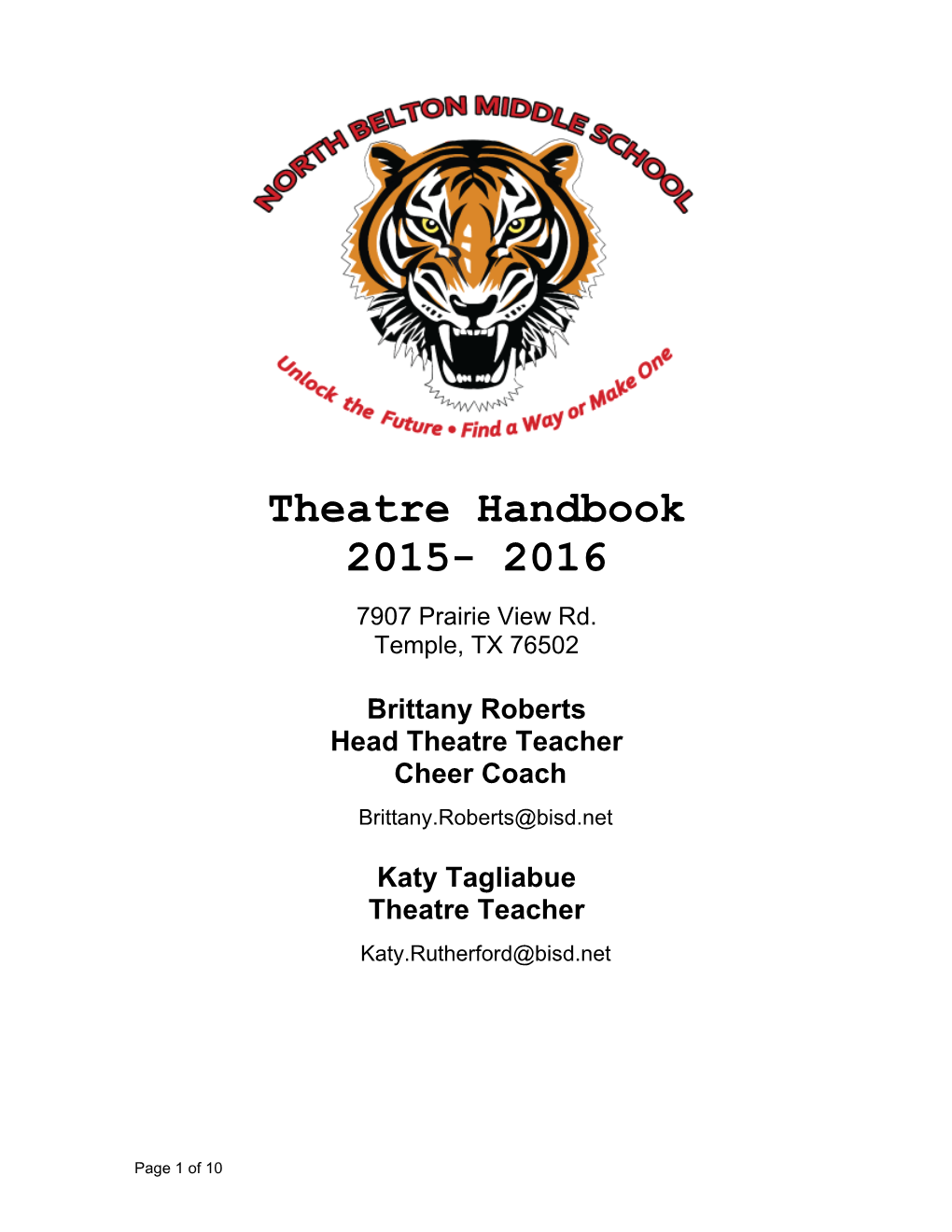 Theatre Handbook