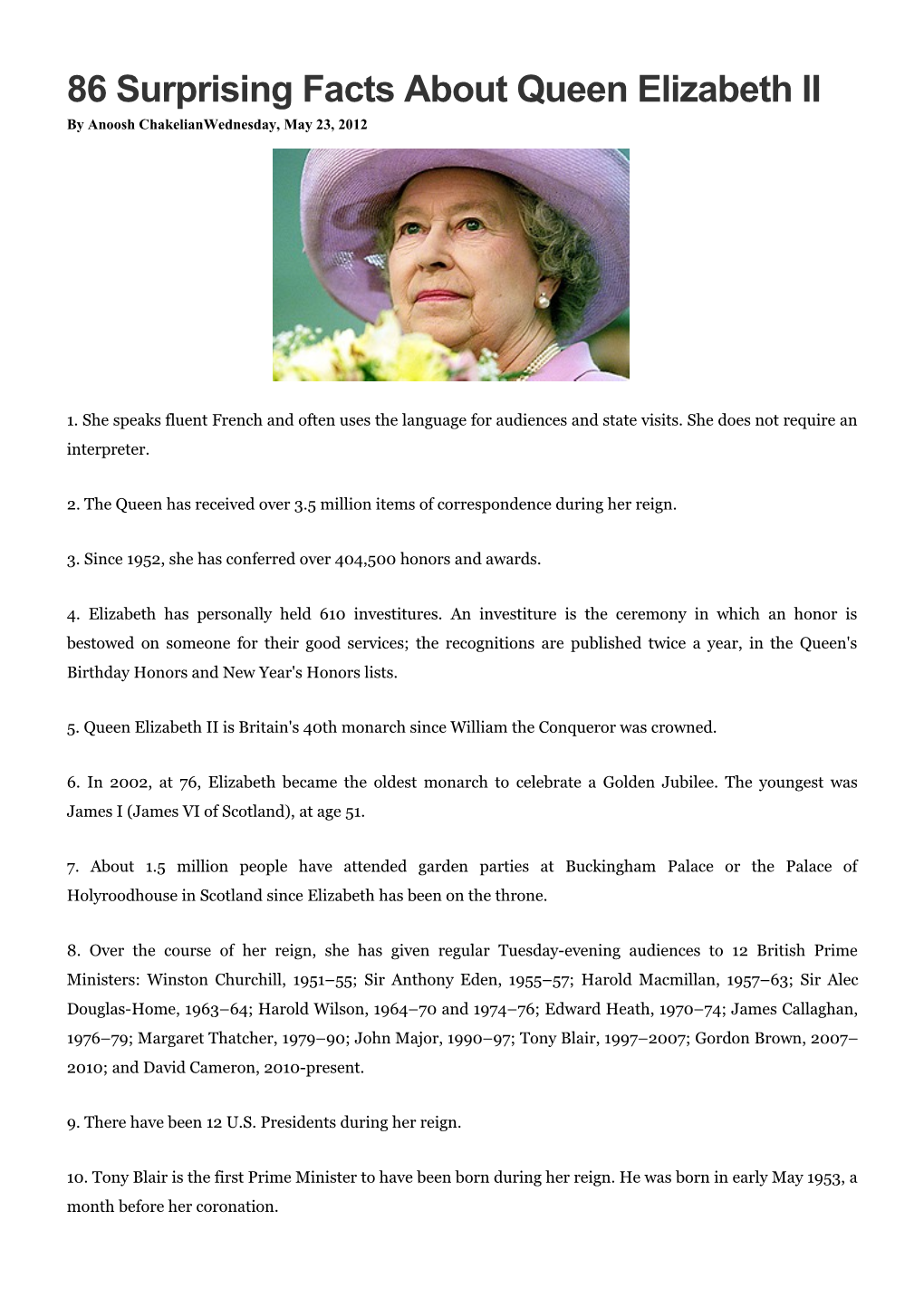 86 Surprising Facts About Queen Elizabeth II