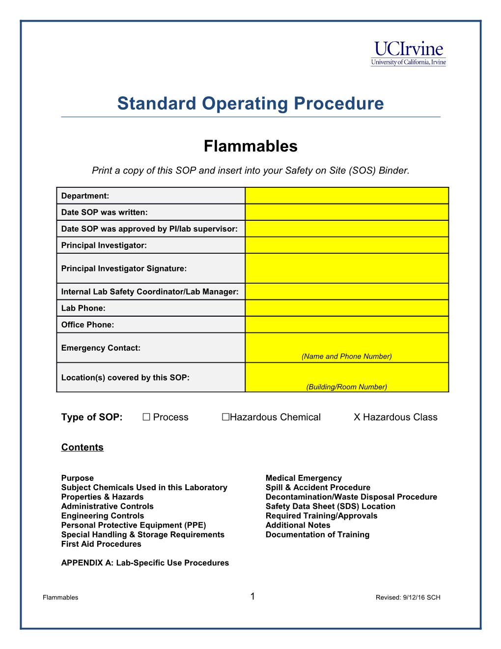 Standard Operating Procedure s15