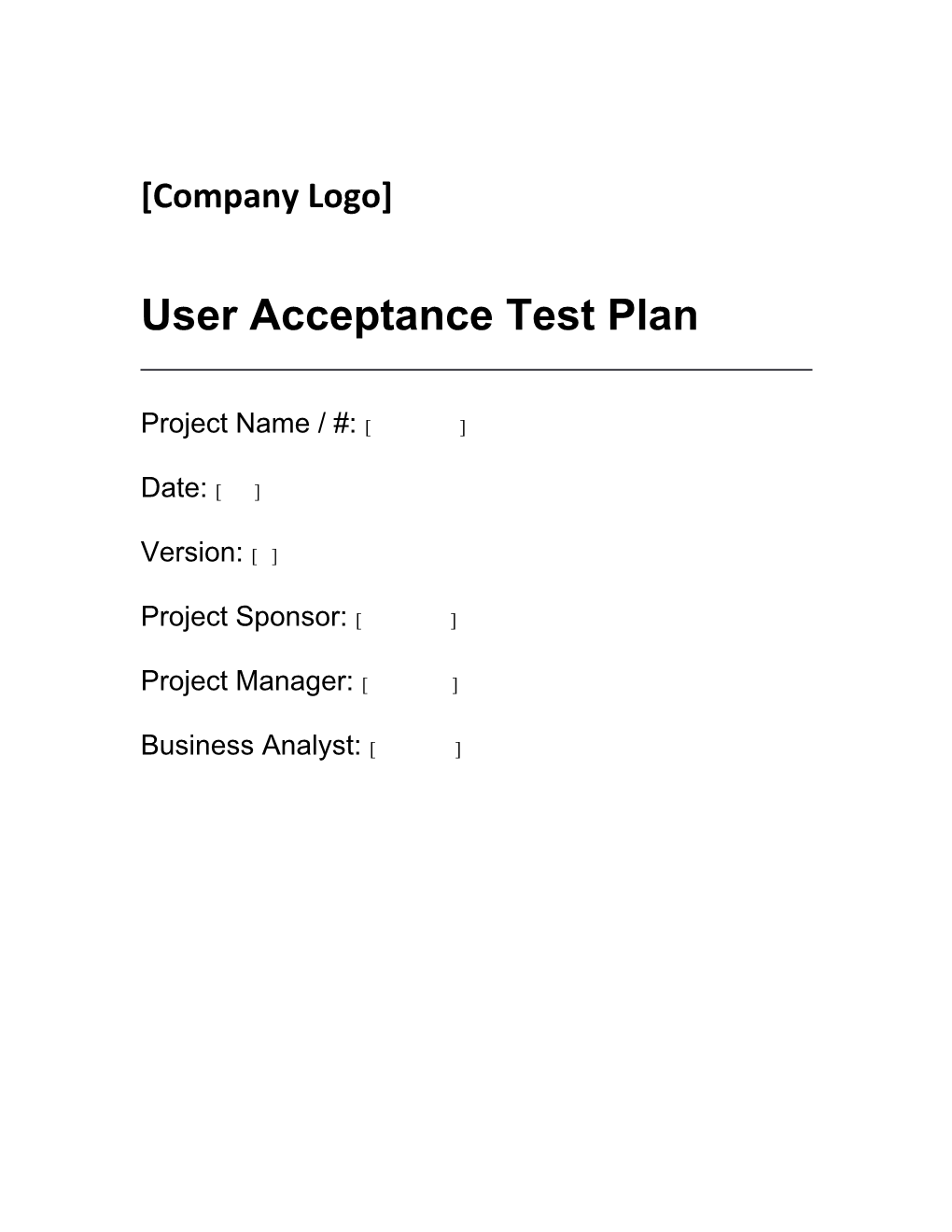 User Acceptance Test Plan