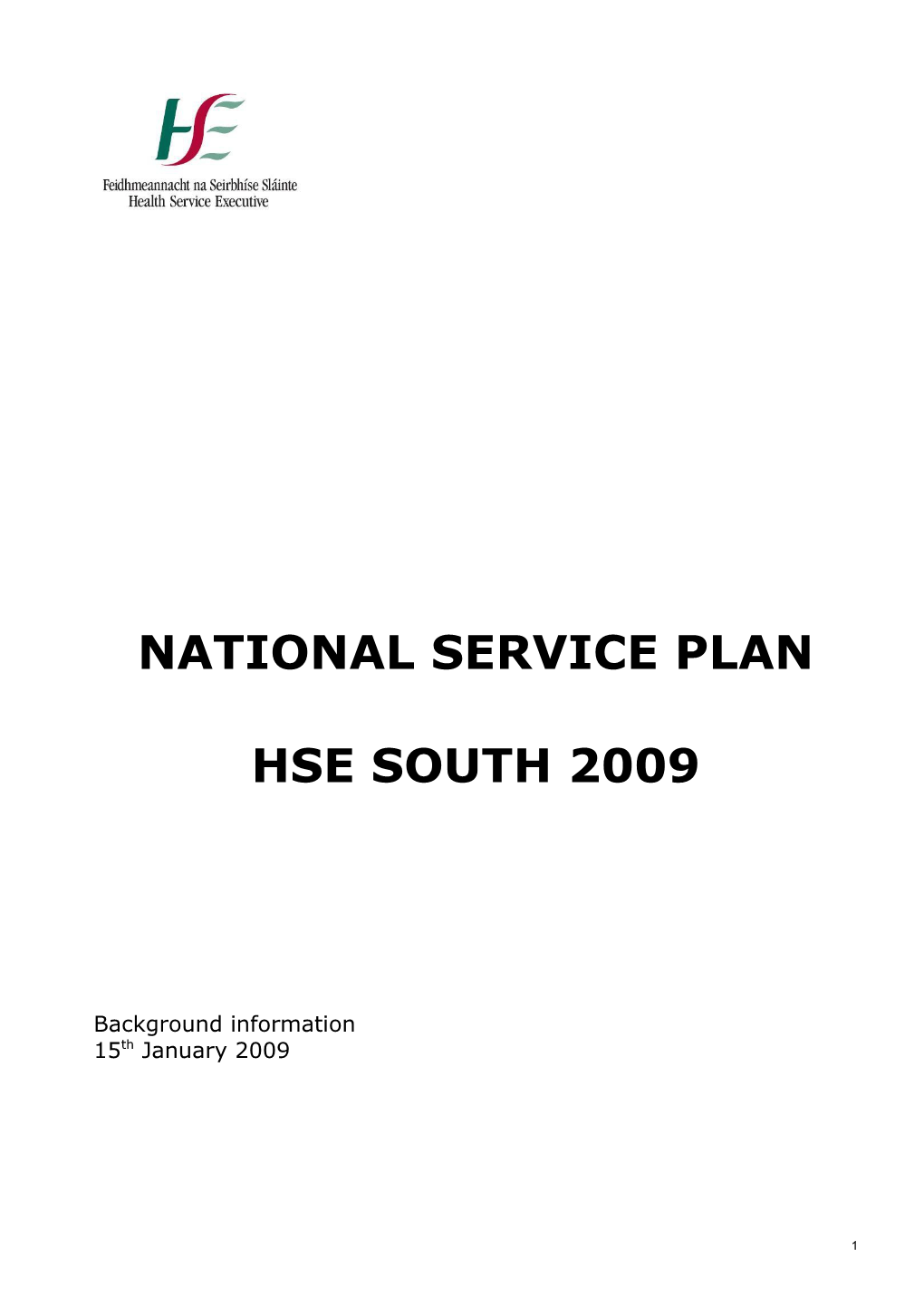 National Service Plan 2009 - Introduction