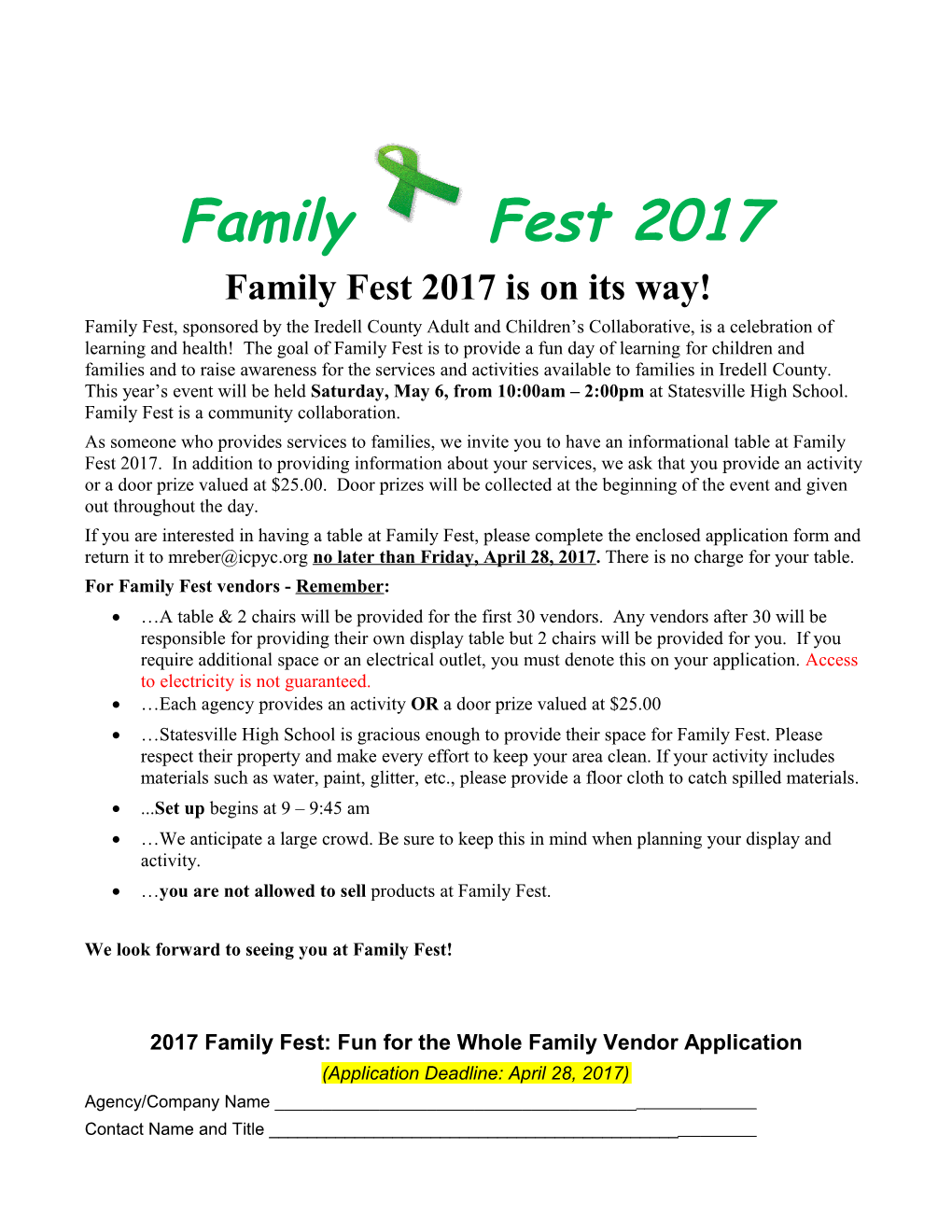 Family Fest 2017 Is on Its Way!