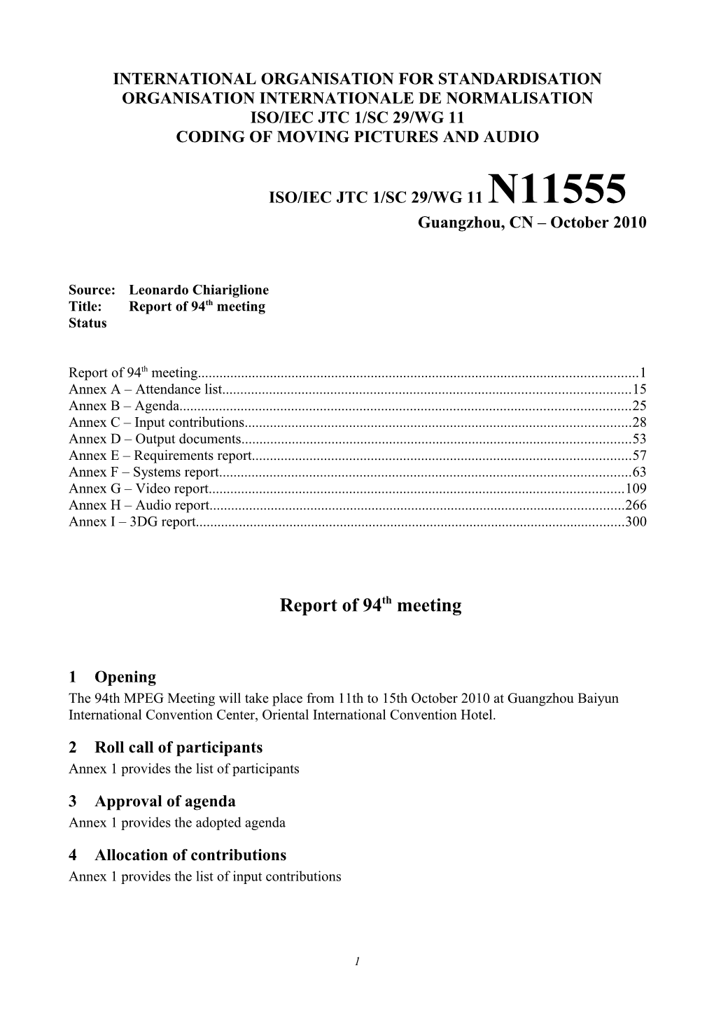 International Organisation for Standardisation s1