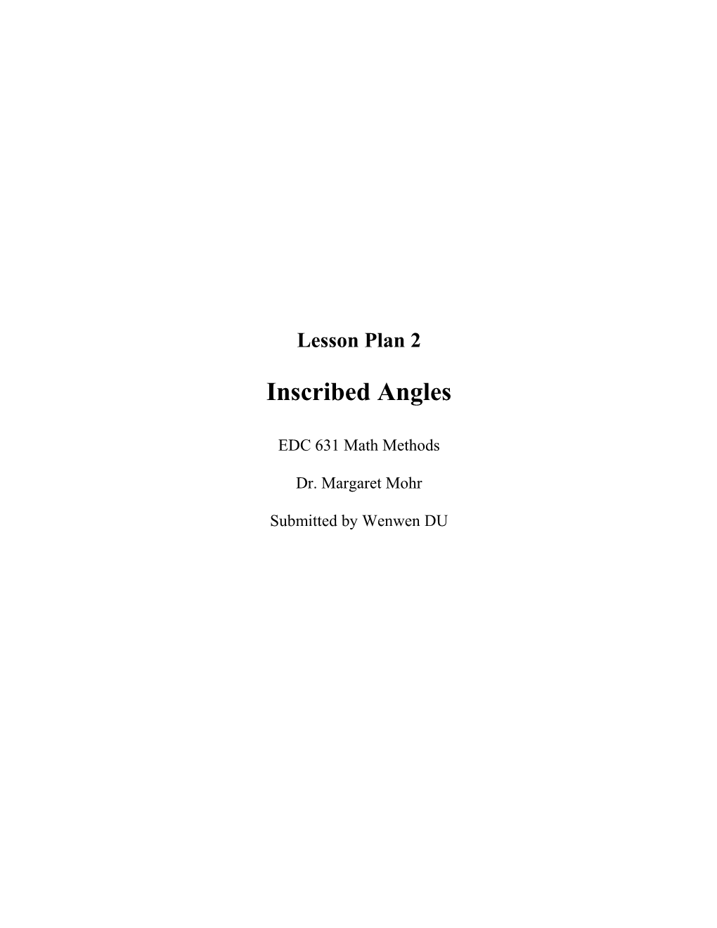 Inscribed Angles