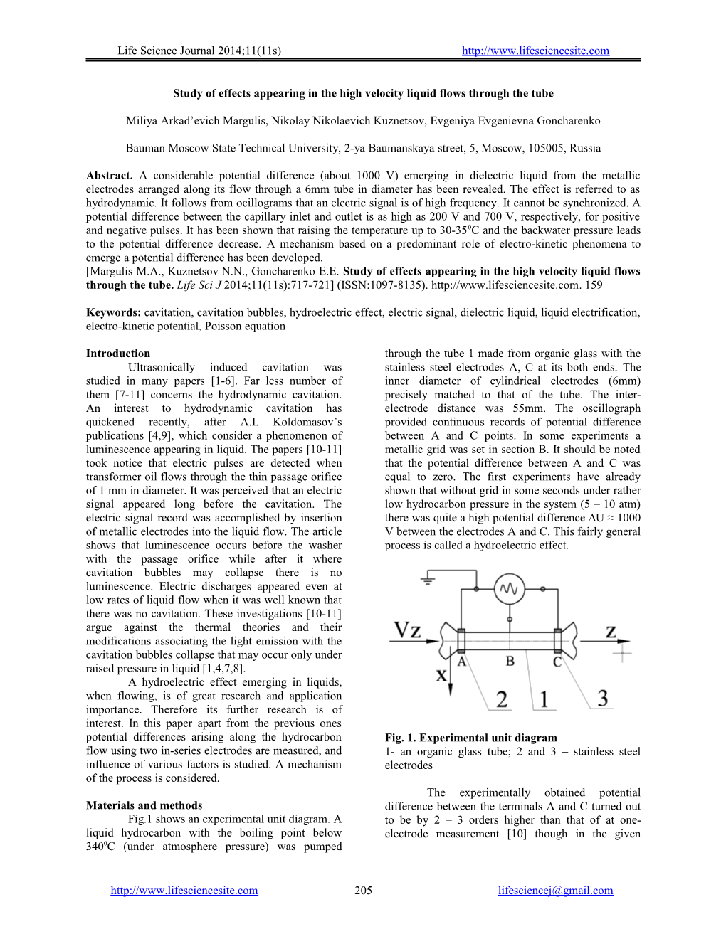 Study of Effects Appearing in the High Velocity Liquid Flows Through the Tube