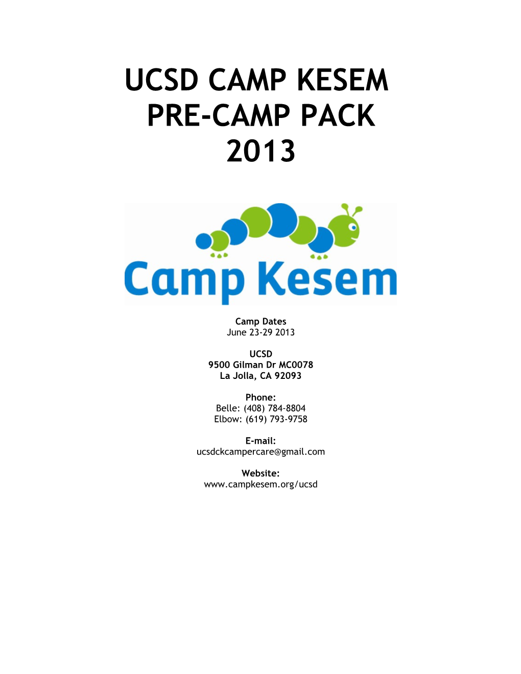 Ucsd Camp Kesem