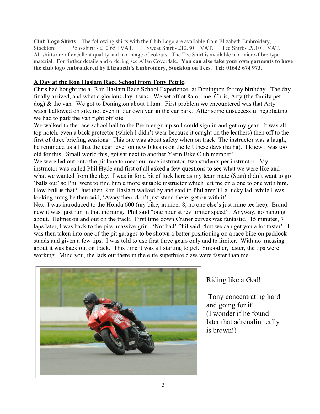 Yarm Motorcycling Club Newsletter September 2007 s7