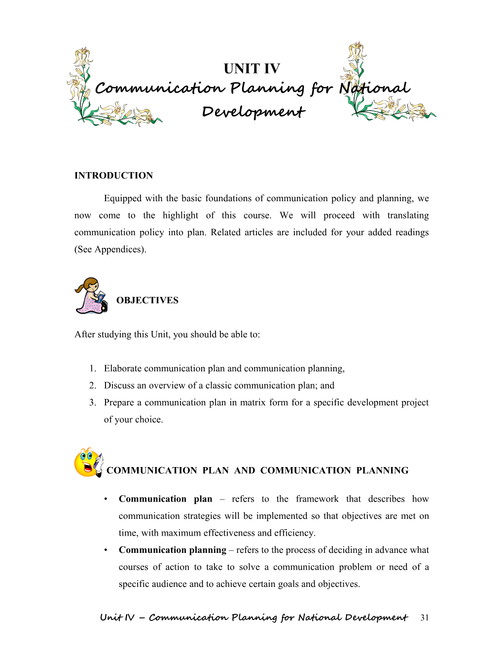 Communication Planning for National Development