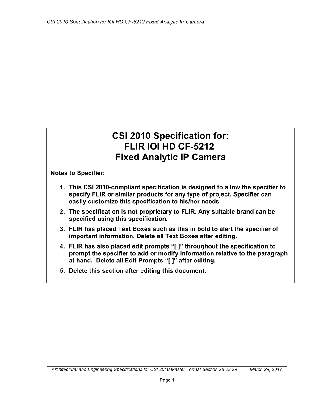 CSI 2010 Specification for Sc1dn-S