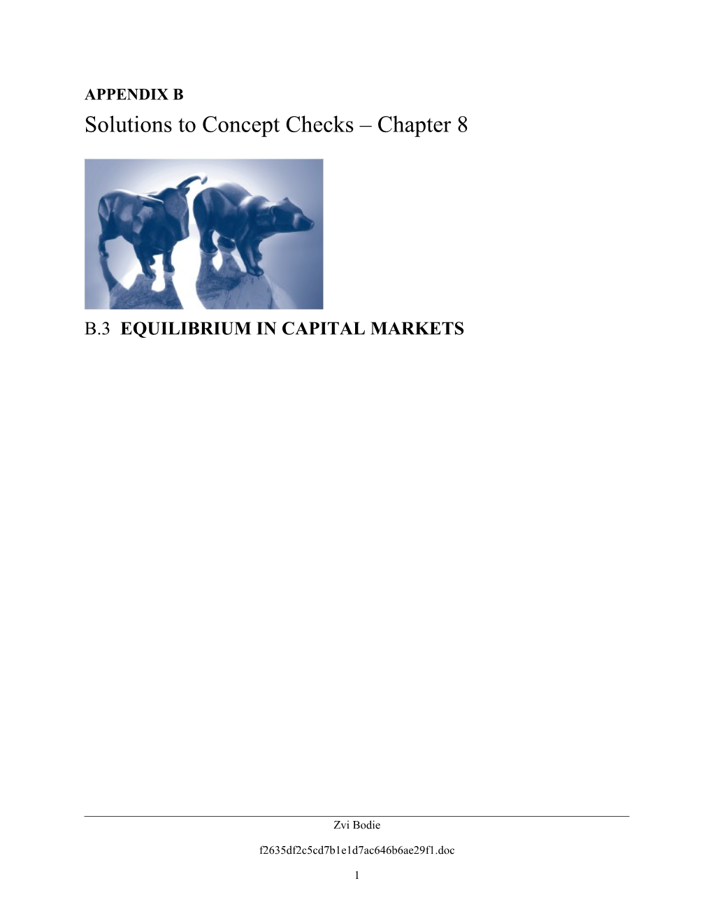 Chapter 8 Index Models and the Arbitrage Pricing Theory