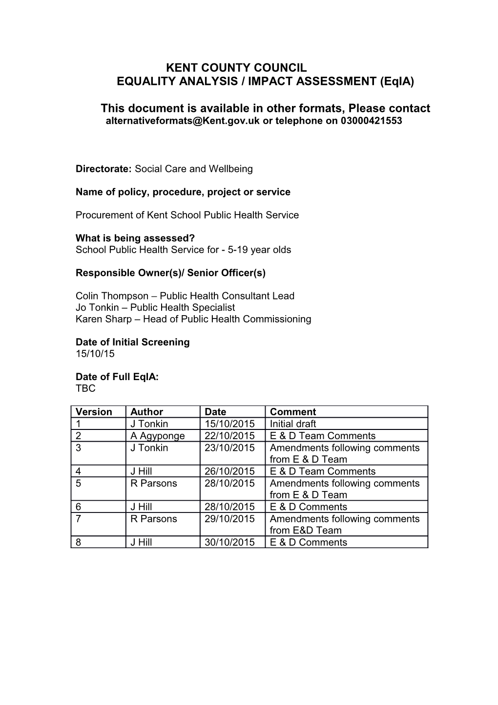 Customer Impact Assessment Report Template s6