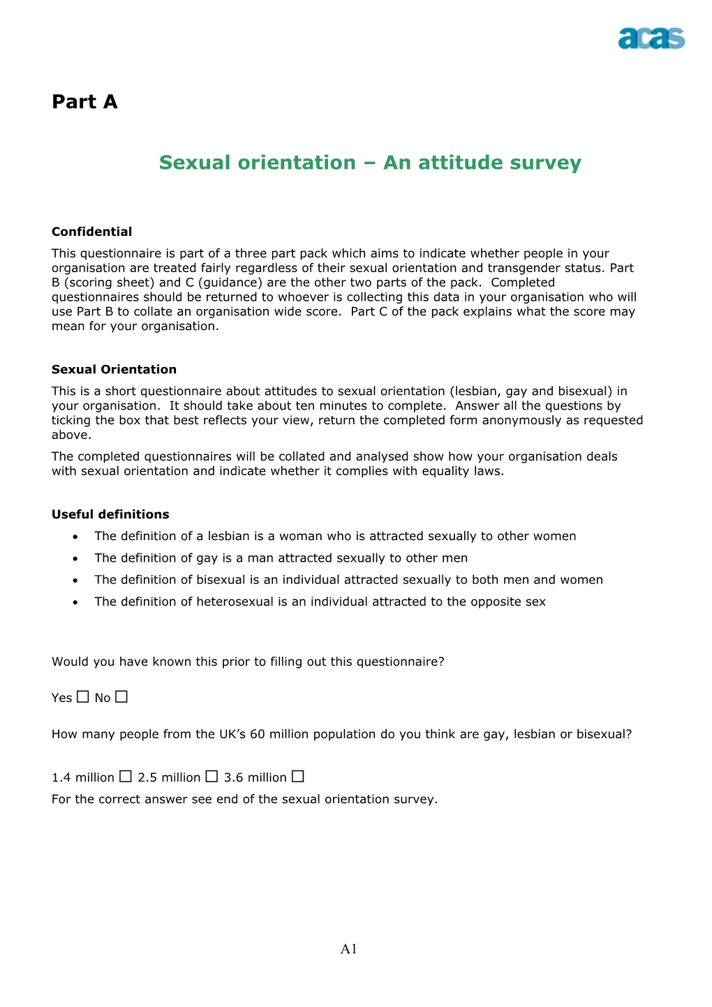 Sexual Orientation an Attitude Survey