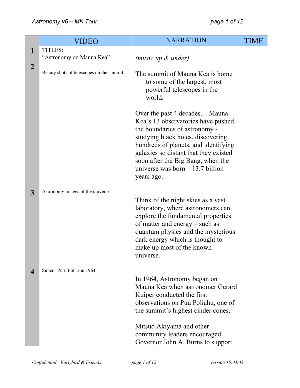 Astronomy V6 MK Tour Page 1 of 12