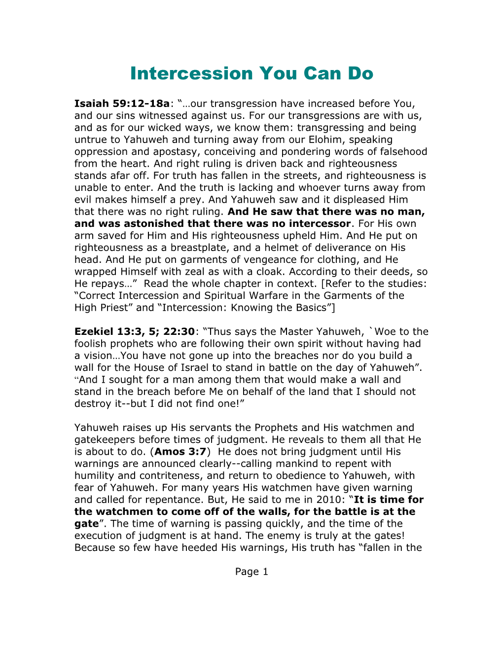 Intercession You Can Do