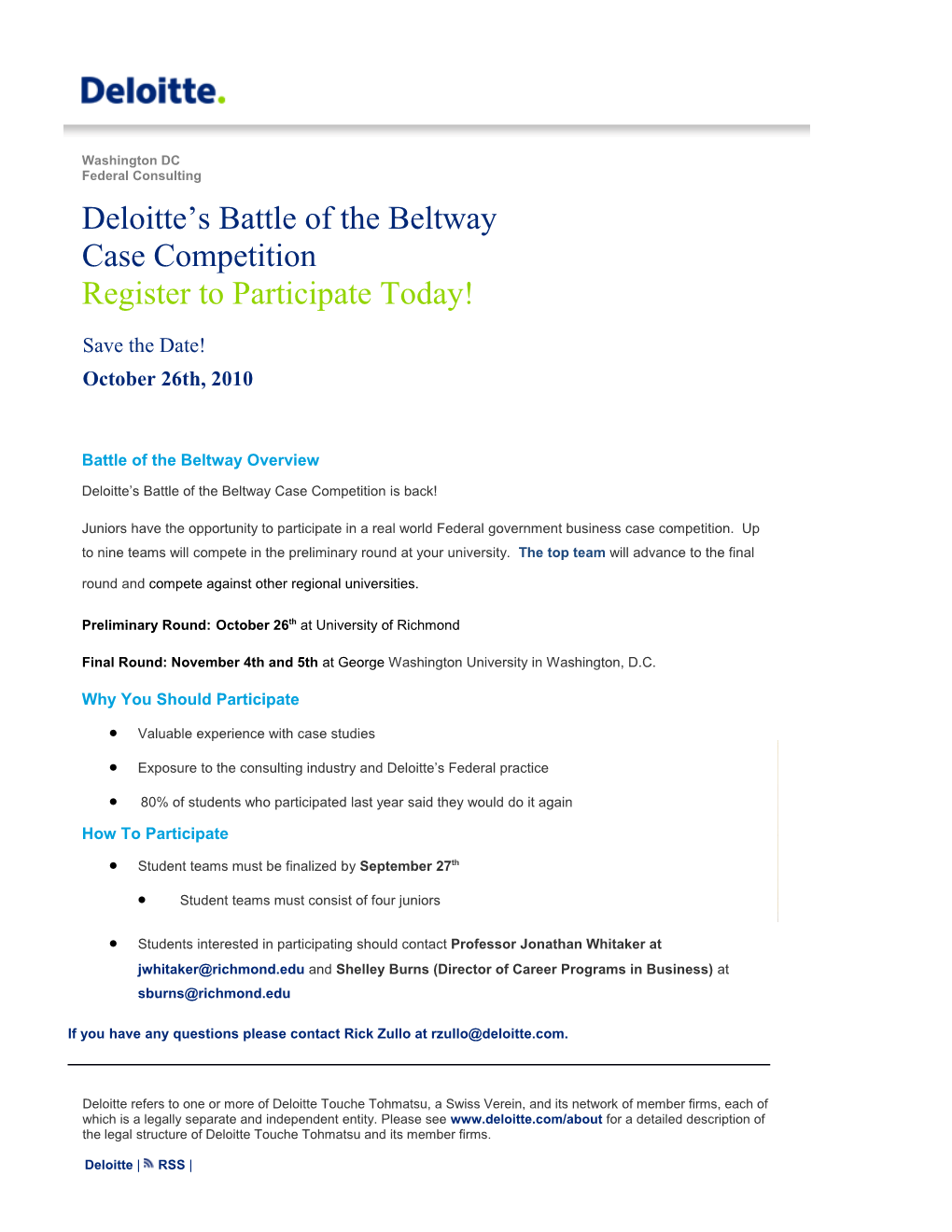 Washington DC Federal Consulting Deloitte S Battle of the Beltway Case Competition Register
