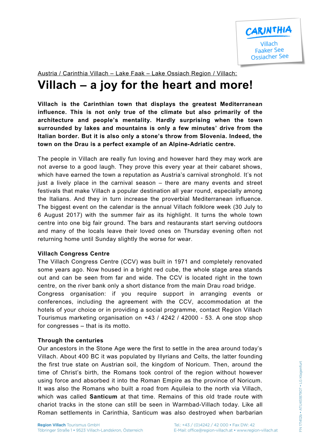 Villach a Joy for the Heart and More!