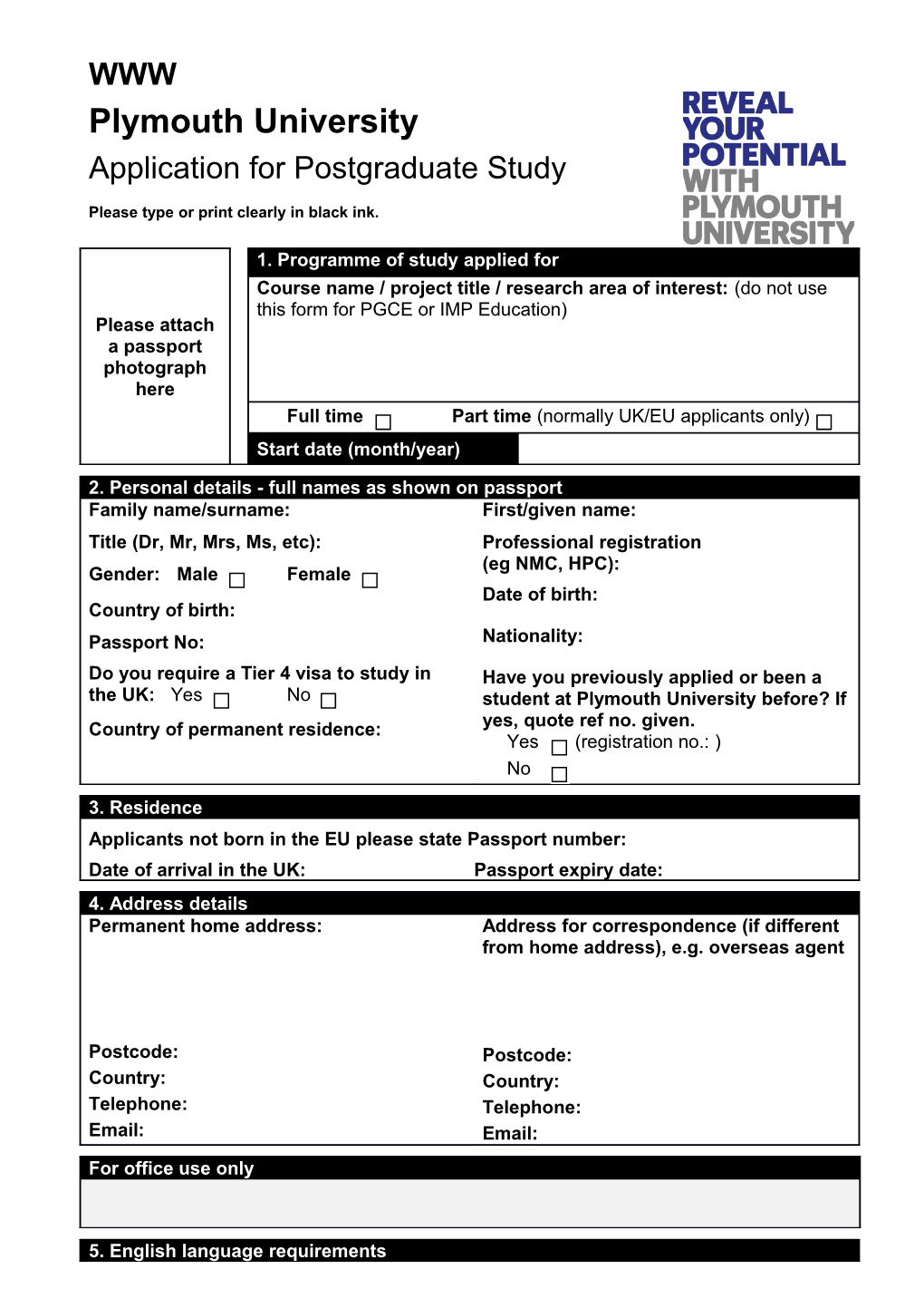 Uop PG Application Form (WWW)