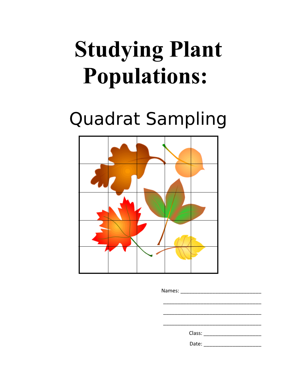 Studying Plant Populations