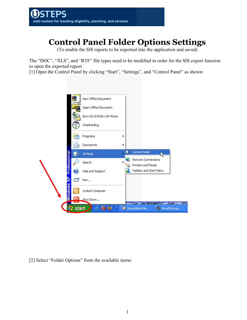 Control Panel Folder Options Settings