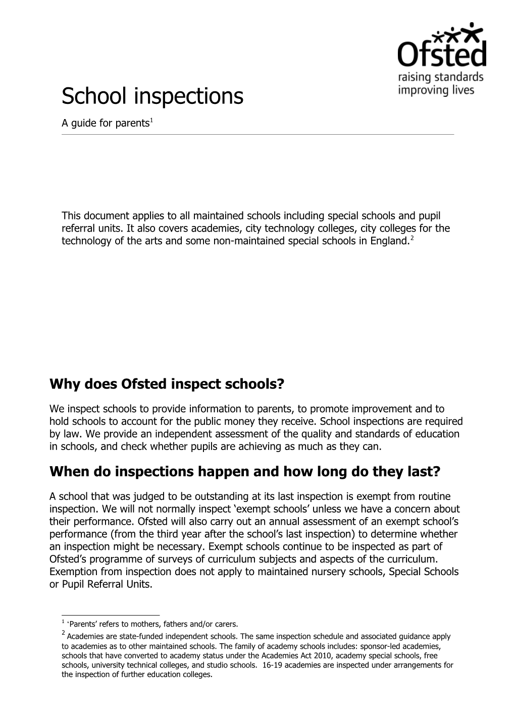 School Inspections - a Guide for Parents s1
