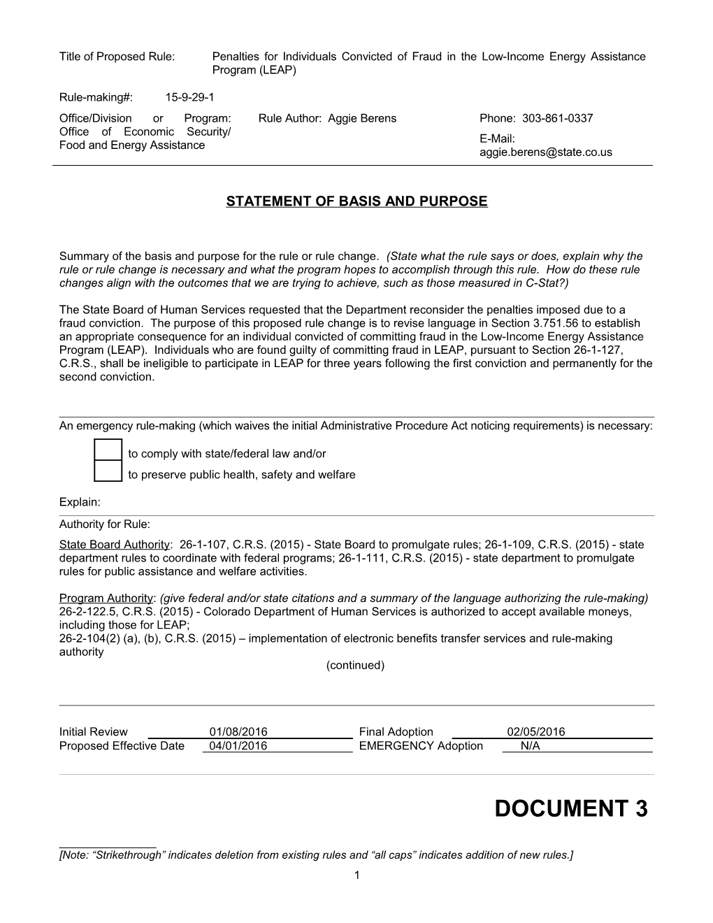 Rule-Making Standards and Procedures s19