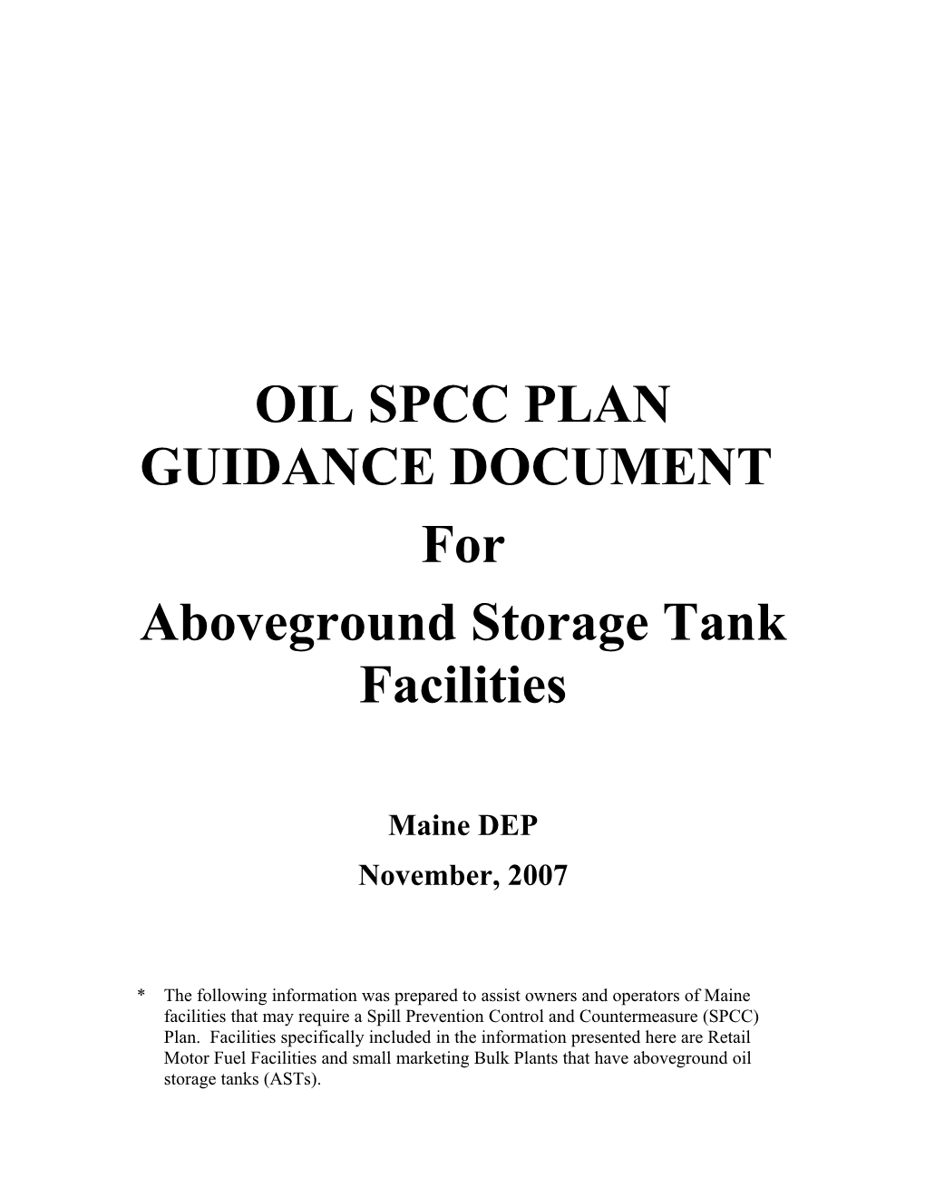 Oil Spcc Plan Guidance Document
