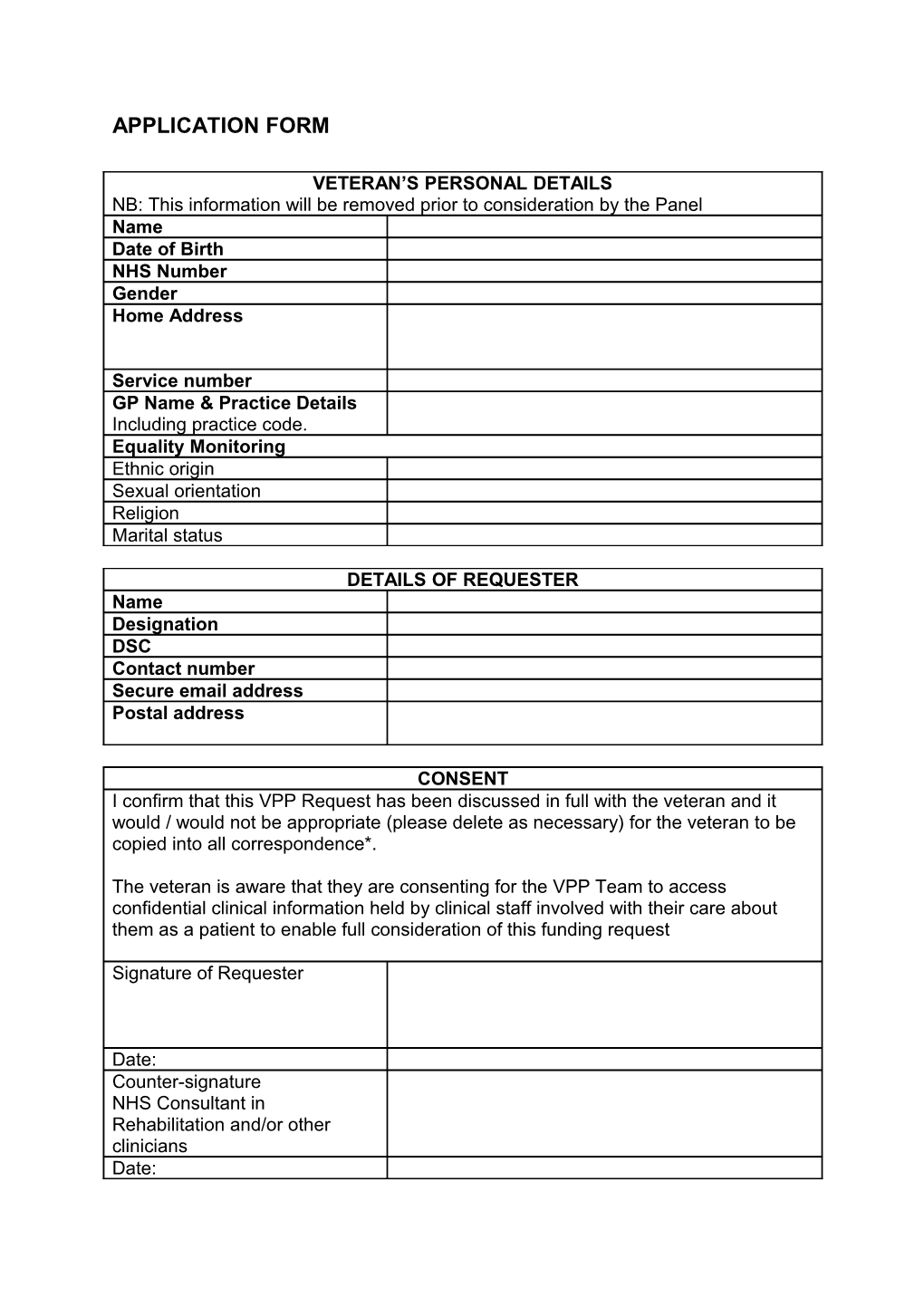 Application Form s42