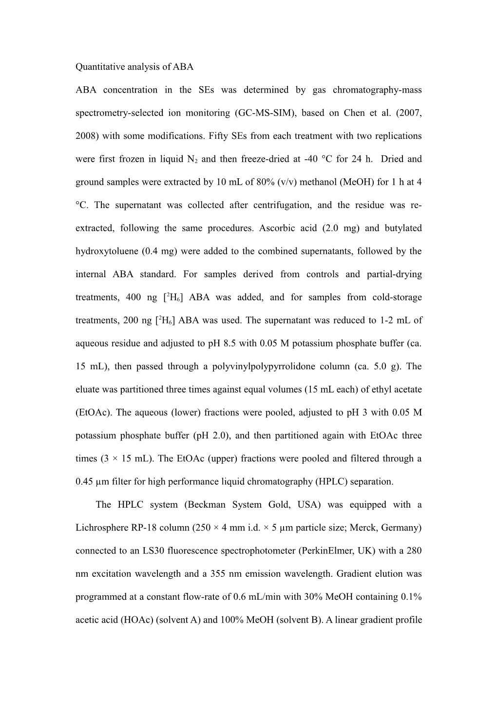 Quantitative Analysis of ABA