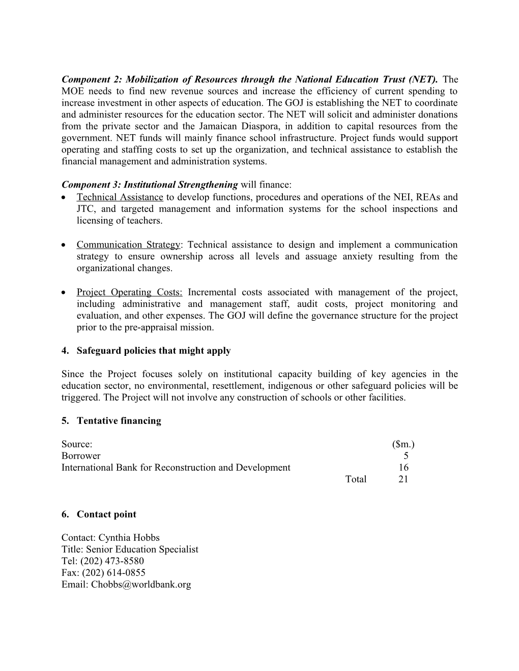 Project Information Document (Pid) s15