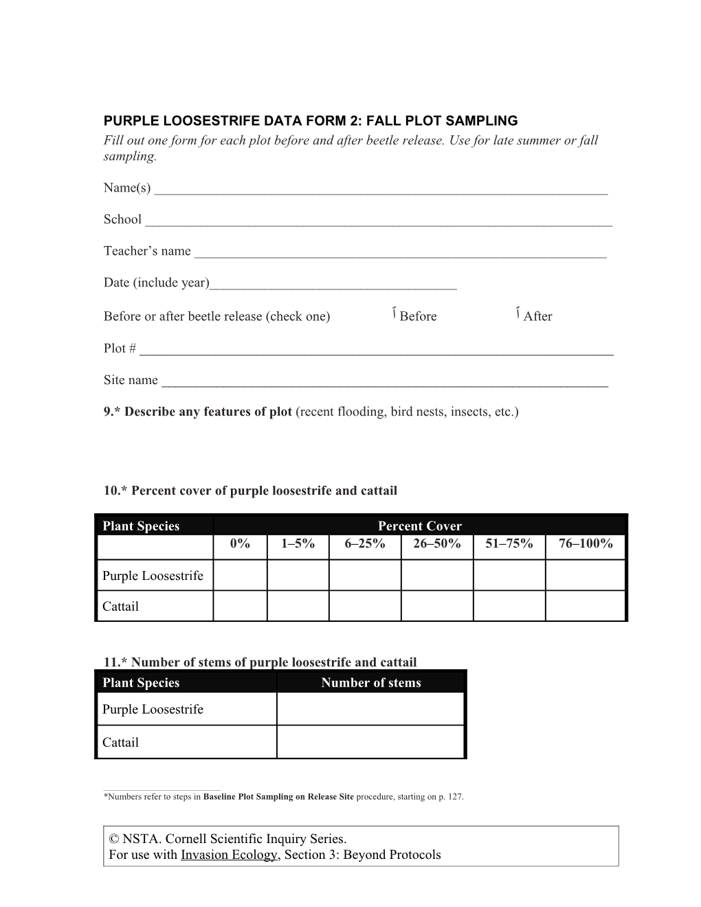 Protocol Planning Sheet