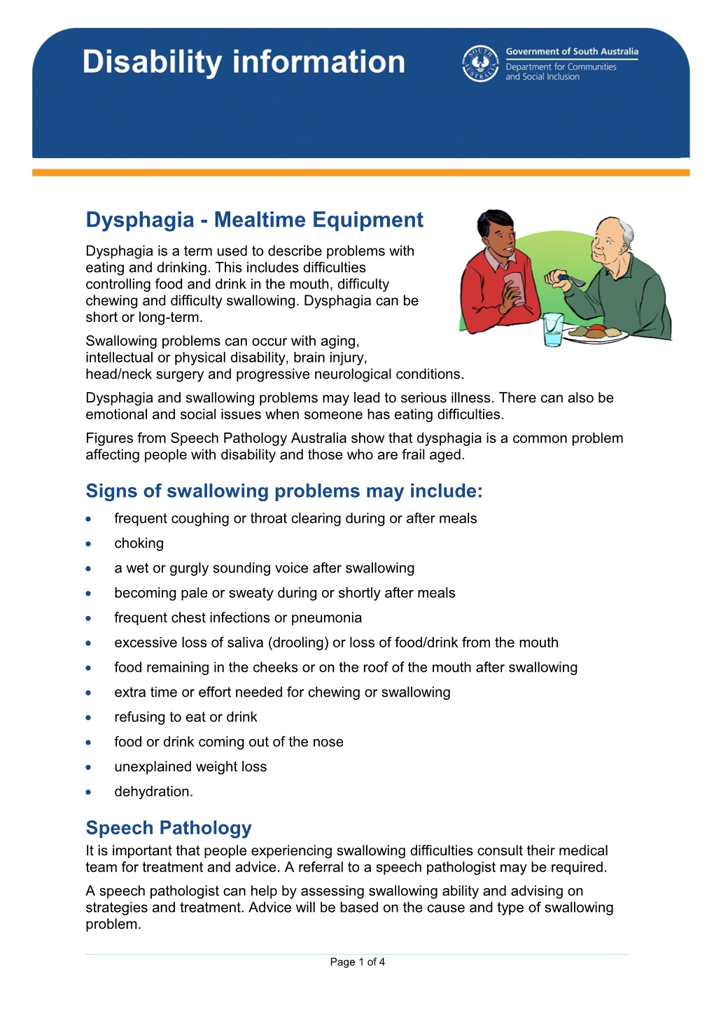 Dysphagia - Mealtime Equipment