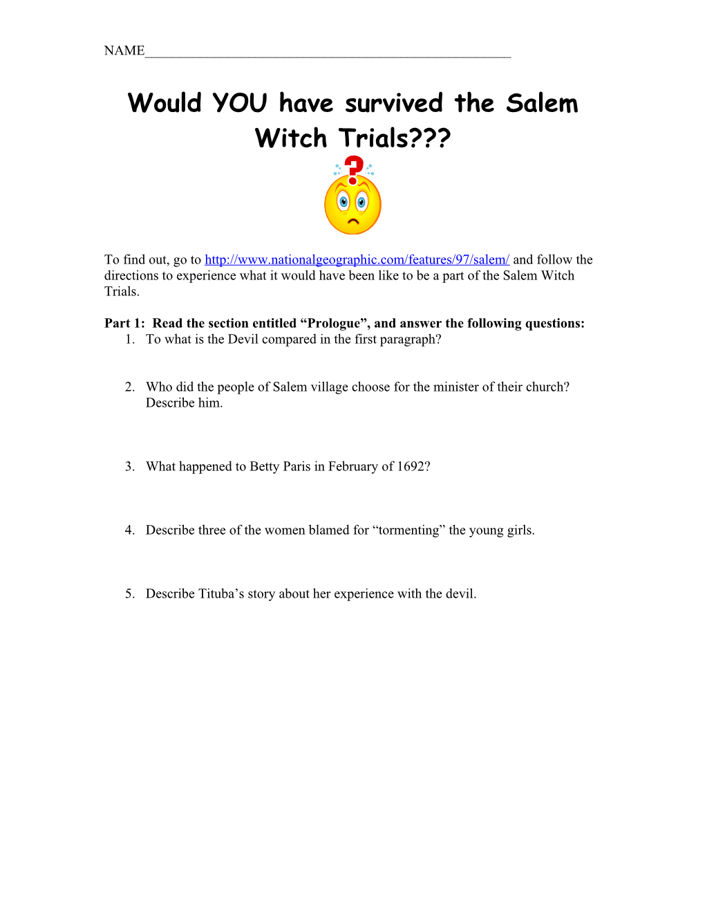 Would YOU Have Survived the Salem Witch Trials