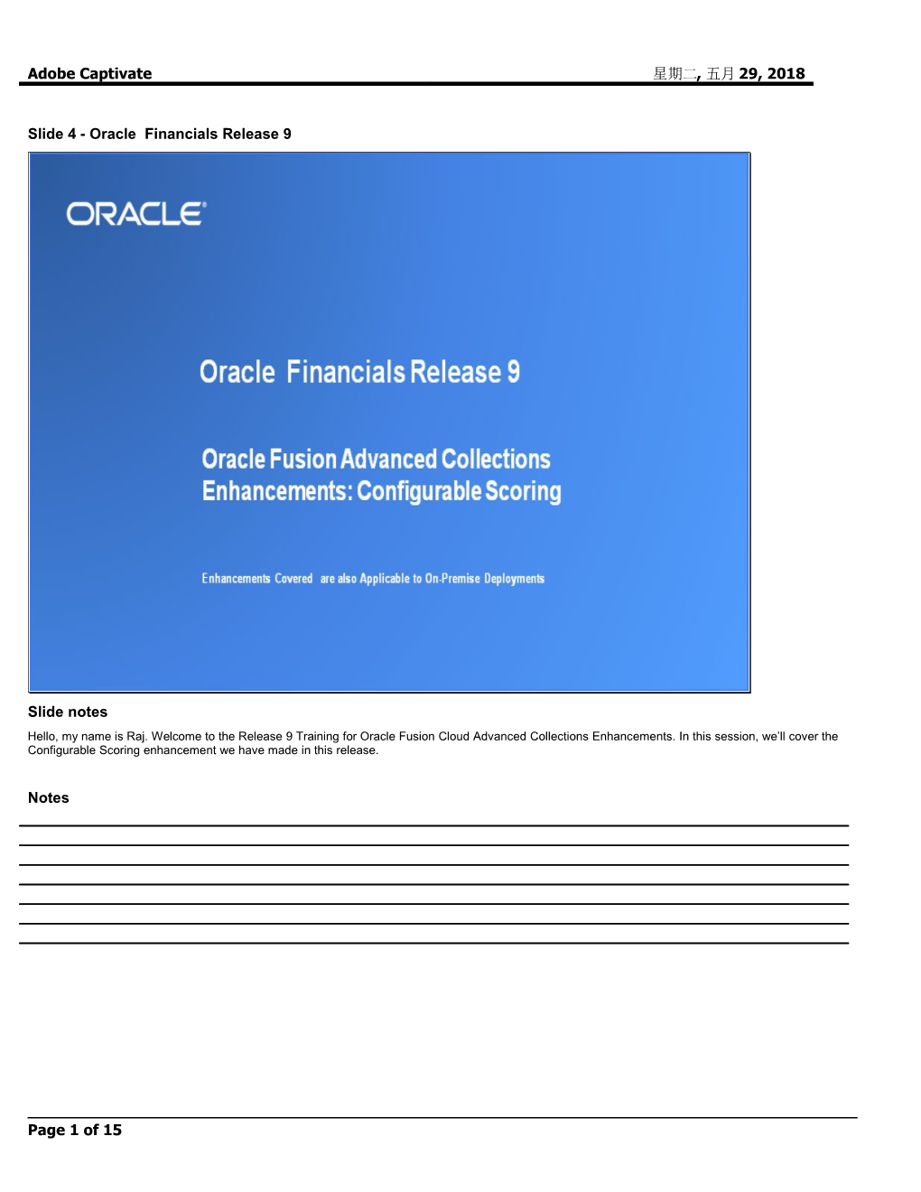 Slide 4 - Oracle Financials Release 9