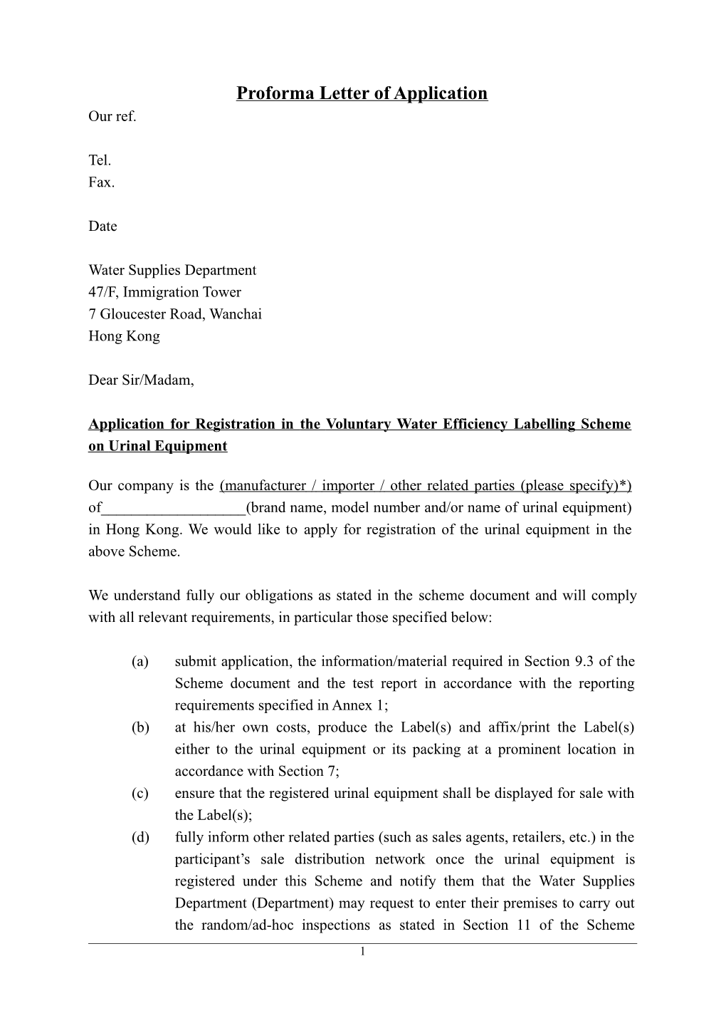 1St Draft of the Voluntary Water Efficiency Labelling Scheme for Showers for Bathing