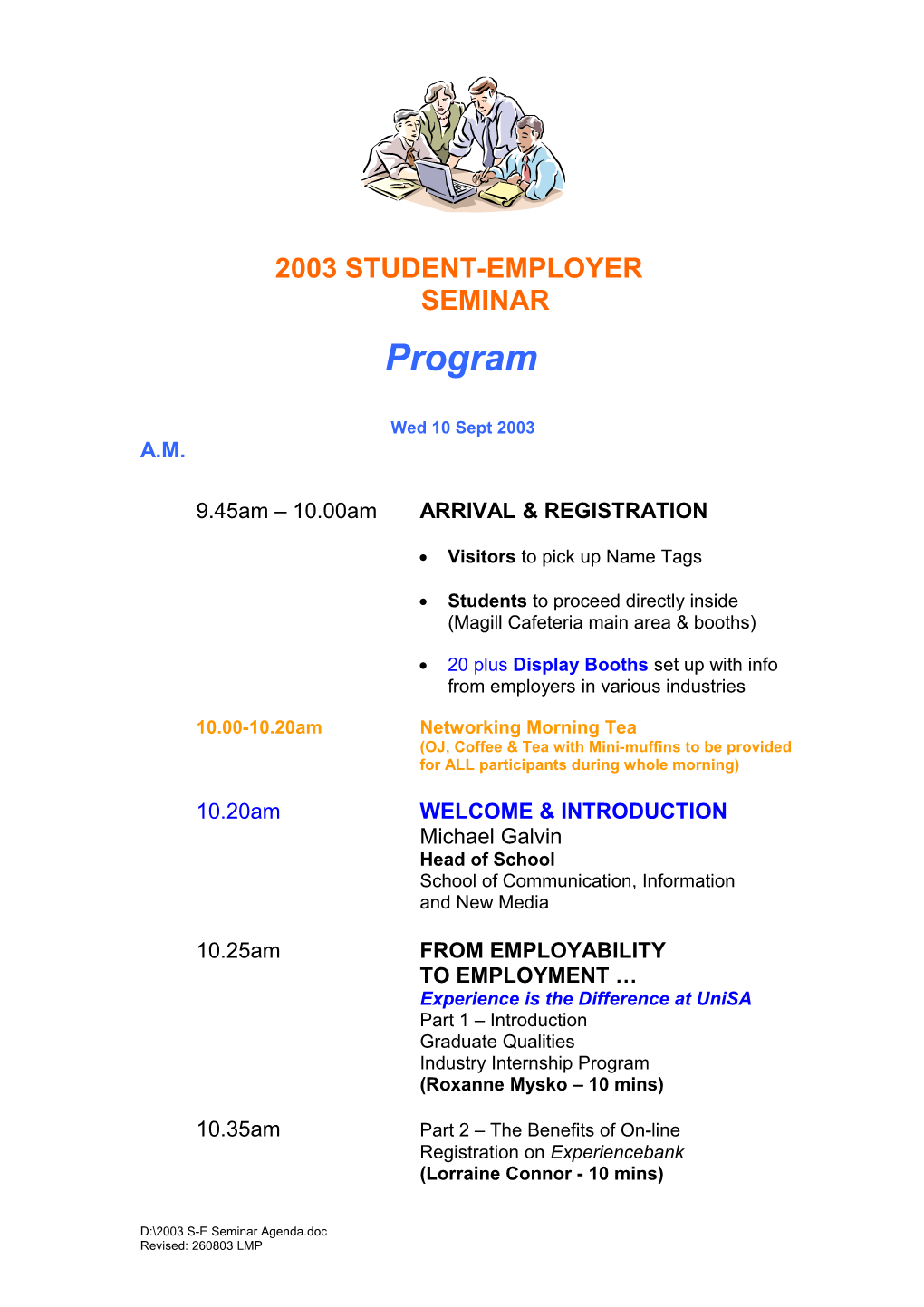 2001 Student-Employer Seminar